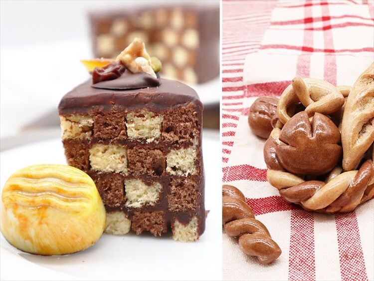 【ミニ体験】チェスボードチョコケーキとボンボンショコラ添え＋ミニチュア飾りパン